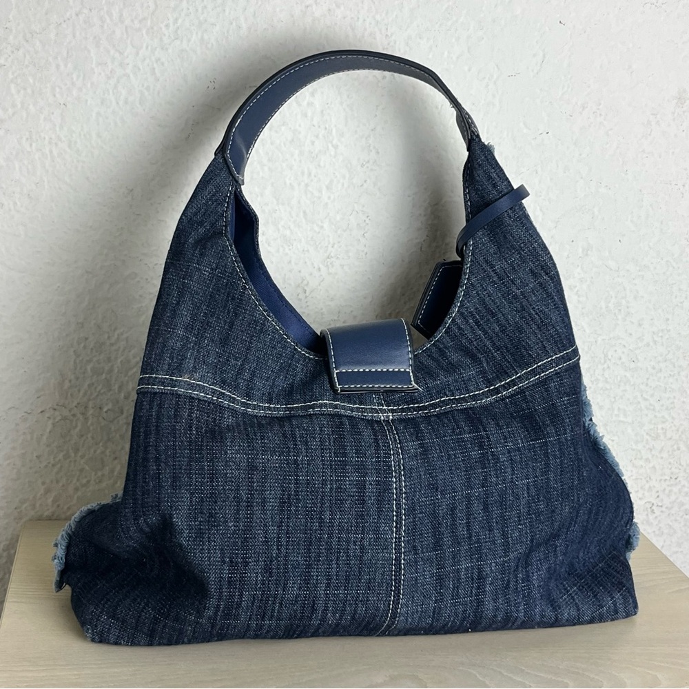 True Religion Denim Hobo Bag Y2K Blue Shoulder - Picture 13 of 14